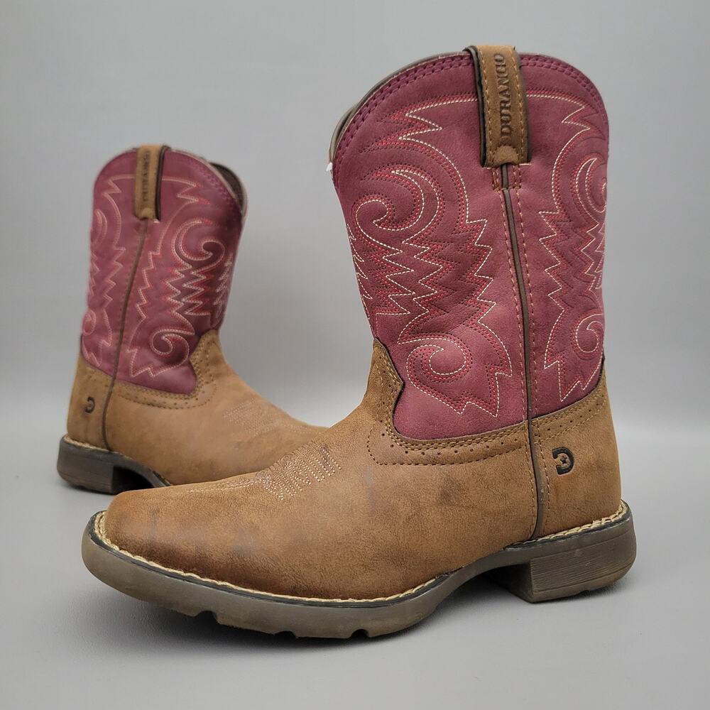 Durango Kid's Lil' Rodeo Briar Brown & Brick Red Western Boot Children's Size 2M